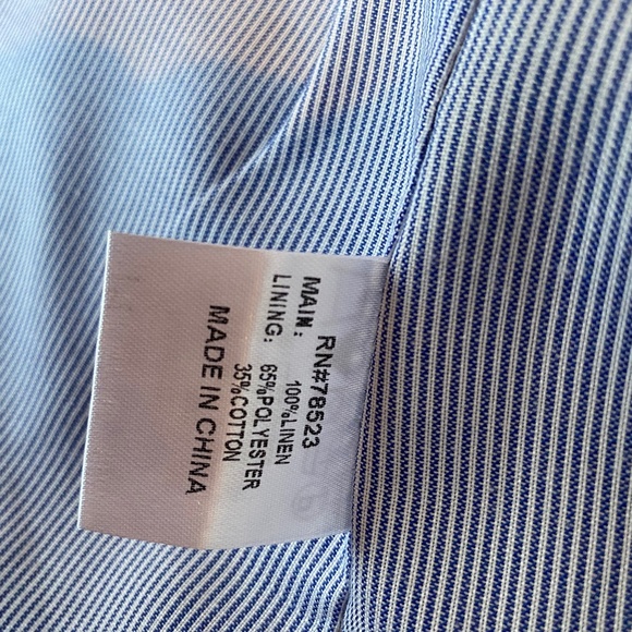 🎉Luii, Linen Blazer with blue pinstripe lining, Size MED, Chambray Blue - Picture 6 of 7